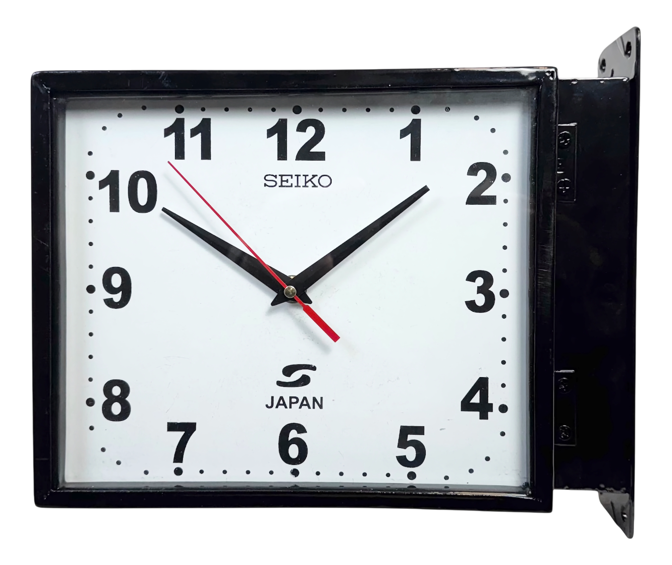Vintage Black Maritime Double-Sided Wall Clock from Seiko, 1970s