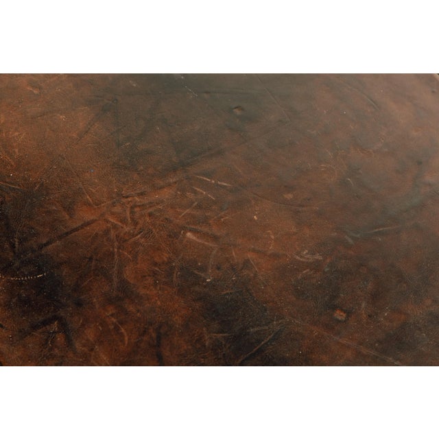 Lucca Leather Top Metal Console Table For Sale - Image 10 of 13