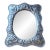 1990s Handcrafted Mexican Pewter Ornate Elegant Tabletop Mirror Folk Art 12x10" Roses For Sale
