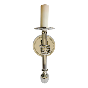 1990s Jacques Adnet Style Polished Nickel Hand Sconce, Wall Lamp
