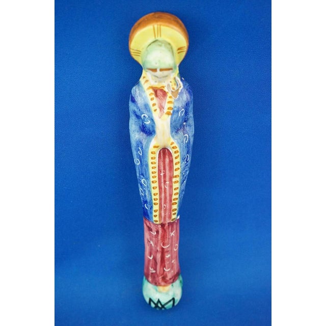 20th Century Ceramic Bas-Relief Plaque Madonna by Antonio Milani, Italy, 1920s For Sale - Image 4 of 18