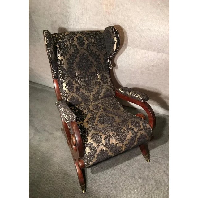 Biedermeier Sleigh Back Wing Chair attributed to Karl Friedrich Schinkel, 1825 For Sale - Image 3 of 7