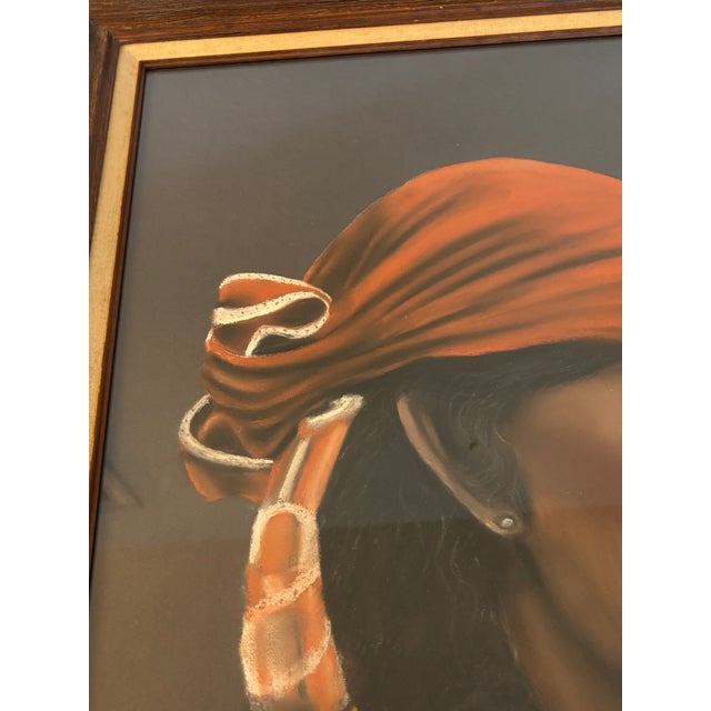 Vintage Extra Large Native Woman Portrait, "Rosita", Signed and Dated For Sale - Image 11 of 14
