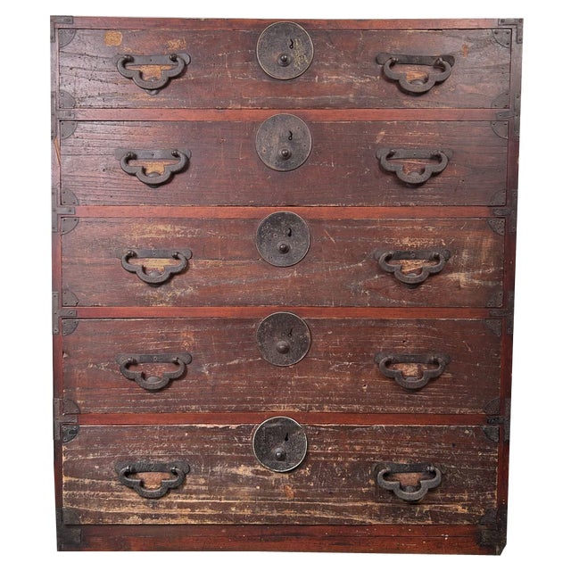 Japanese Traditional Kimono Tansu Chest of Drawers, 1890s For Sale