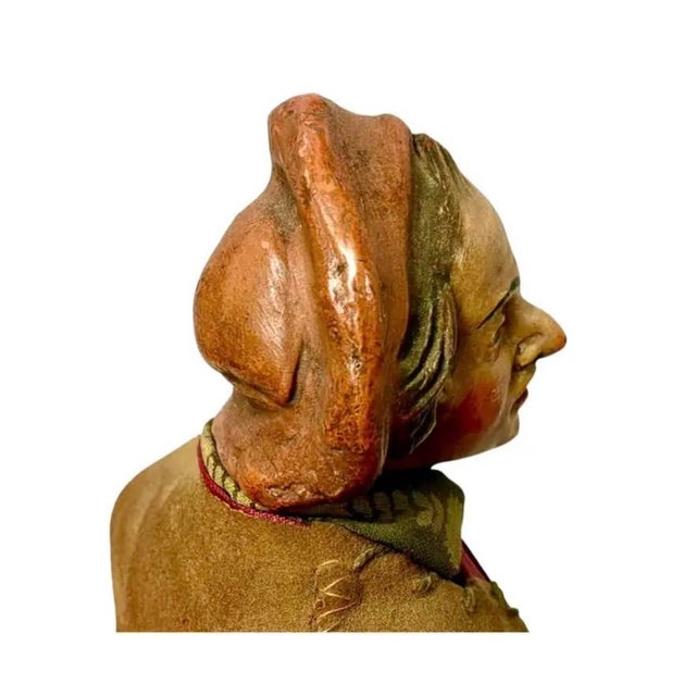 Baroque 18th Century Neapolitan Crèche Figure, Terracotta & Wood Man With Red Beret For Sale - Image 3 of 10