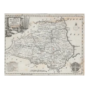 Antique Durham English Map