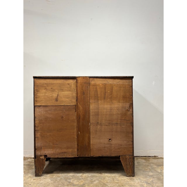 Antique English Oak Chest of Drawers With Mahogany Inlay For Sale - Image 9 of 10