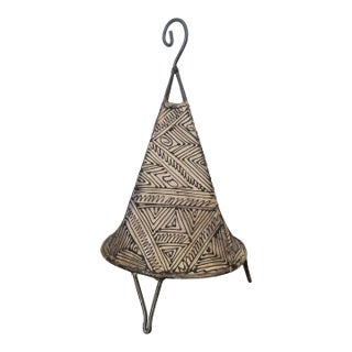 Contemporary 14" Black and White Moroccan Traditional Henna Lamp For Sale