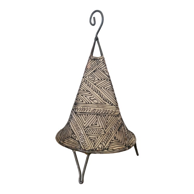 Contemporary 14" Black and White Moroccan Traditional Henna Lamp For Sale