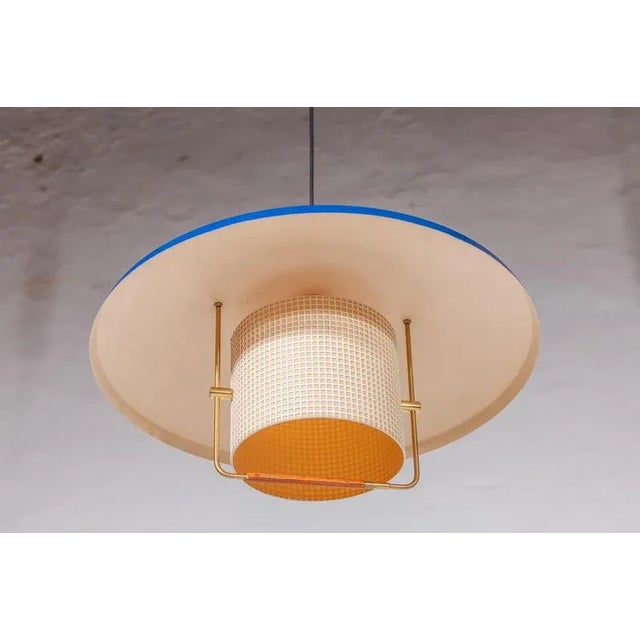 Blue Counterweight Pendant Light by Gaetano Sciolari for Stilnovo, 1950s For Sale - Image 6 of 11