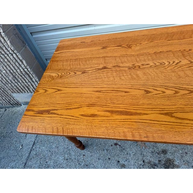 Tom Seely Co Country Style Solid Oak Breakfast Table-Desk For Sale - Image 4 of 12