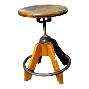 Vintage Gunlocke Remington Rand Industrial Stool in Birch