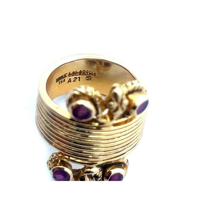 Gold Ilias Lalaounis Ruby Gold Snake Ring 18k Yellow 9 Rows Band Coiled Snakes Vintge For Sale - Image 8 of 8