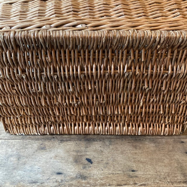 Brown Antique Grand Size French Wicker Mill Basket For Sale - Image 8 of 11