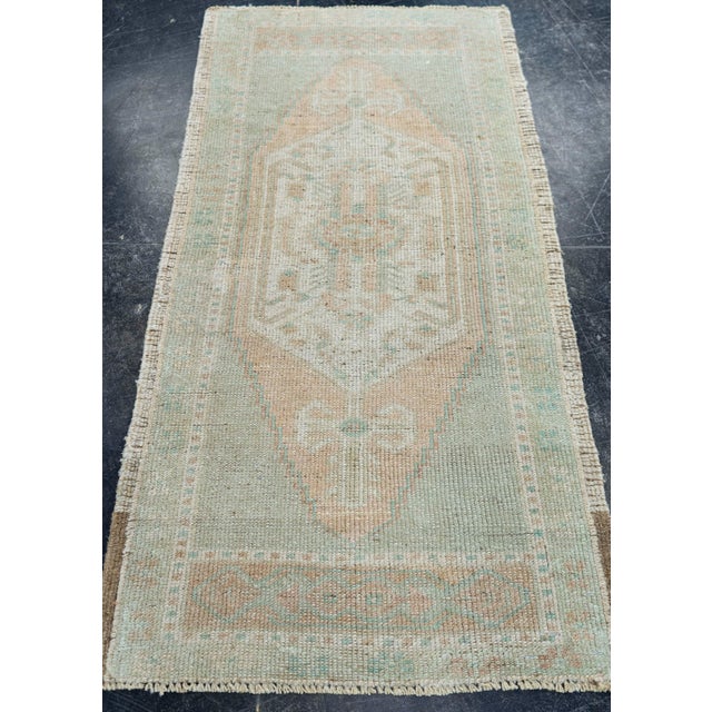 Early 21st Century Turkish Mini Rug Oriental Hand Knotted Vintage Rug 1'8" x 3'4" #16877 For Sale - Image 5 of 8