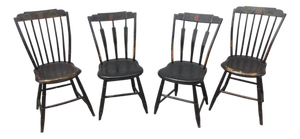 Hitchcock New England Spindle Back Painted Chairs Set of Four