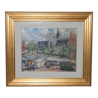 Cipriano Mannucci (1882-1970) Village Landscape Oil Painting C.1927 For Sale