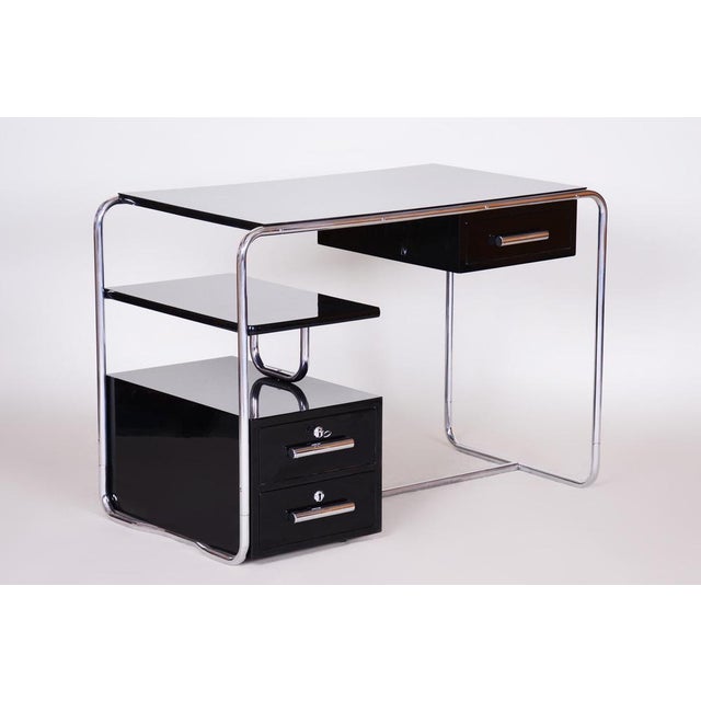 Black Bauhaus Black Writing Desk, Germany, 1930s For Sale - Image 8 of 14