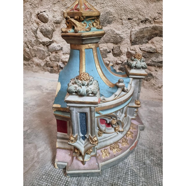 Neo-Gothic Architectural Church Elements in Polychrome Terracotta, France, 19th Century, Set of 2 For Sale - Image 14 of 18