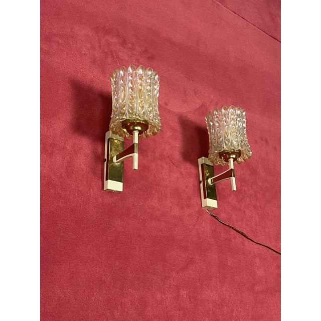 Mid-Century Italian Murano Glass Wall Lamps, 1950s, Set of 2 For Sale - Image 4 of 10