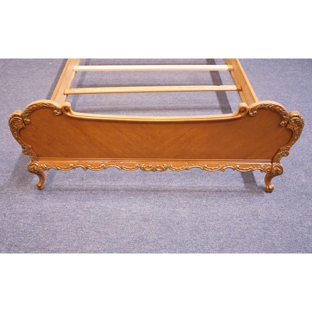 Wood Vintage Antique Solid Maple French Provincial Rococo Revival Full Size Bed 11200 For Sale - Image 7 of 11