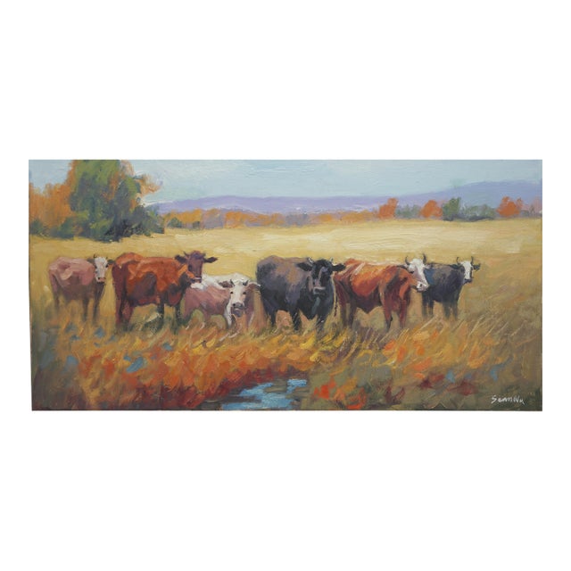 Original Oil Painting of Cows For Sale