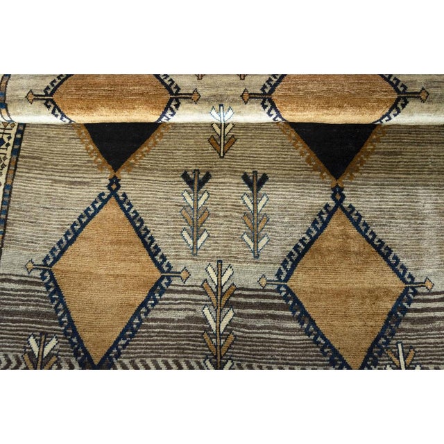 Beige Vintage Hand-Knotted Wool Rug For Sale - Image 8 of 11