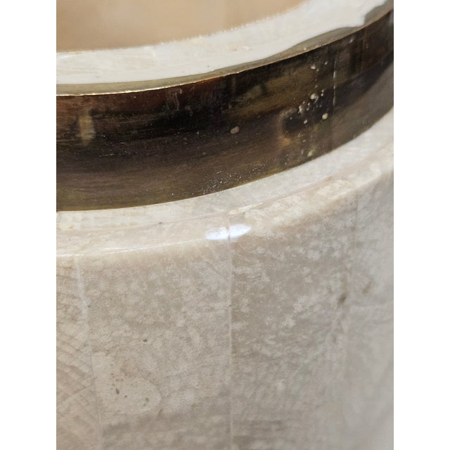 Lidded Tessellated Stone and Brass Jar -Trinket Box For Sale - Image 10 of 16