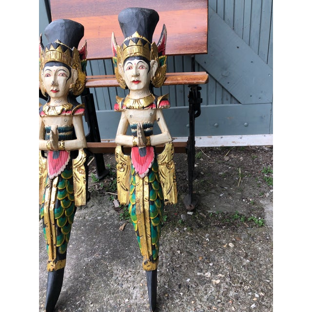 Vintage Balinese Wooden Garuda Figures, 1930, Set of 2 For Sale - Image 3 of 6
