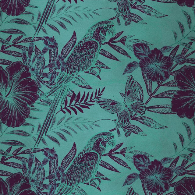 Contemporary Parrots 3 Fabric Wall Covering by Chiara Mennini for Midsummer-Milano For Sale - Image 3 of 3