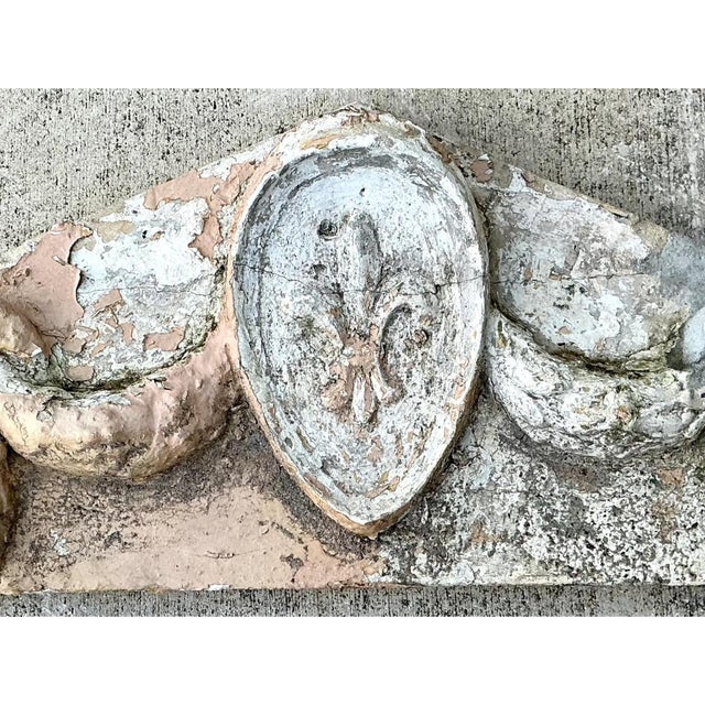 Vintage Cement Fleur-De-Lis Architectural Fragment For Sale - Image 9 of 12