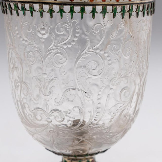 Antique 19th Century Austrian Silver, Enamel & Rock Crystal Ewer by Rudolf Linke, 1890s For Sale - Image 10 of 18