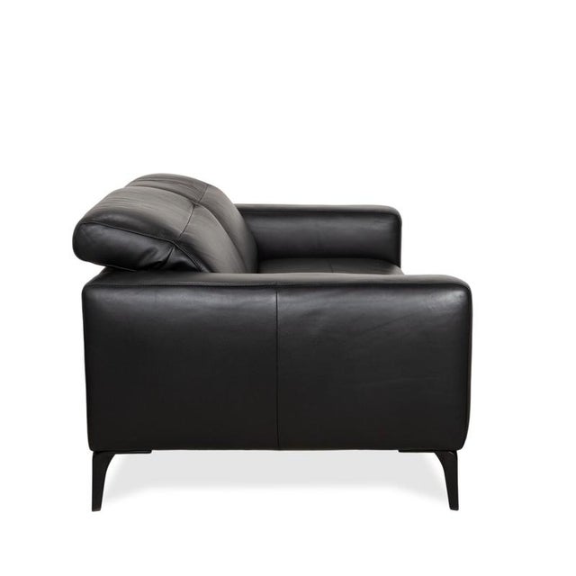 Zurich 2-Seater Sofa and Ottoman Black Leather from BoConcept, Set of 2 For Sale - Image 18 of 18