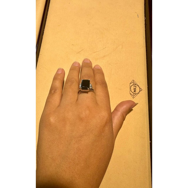 5.2 Carat Green Tourmaline & .15 Carat Diamond Cocktail Ring 14 Karat White Gold For Sale - Image 13 of 18