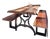 Custom Live Edge Walnut Wood Dining Table With Benches and Brooklyn New York Cast Iron Base For Sale