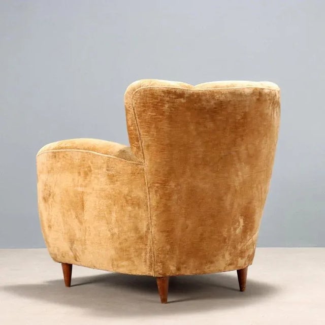 Gold Armchair with Padding, 1950s For Sale - Image 8 of 9