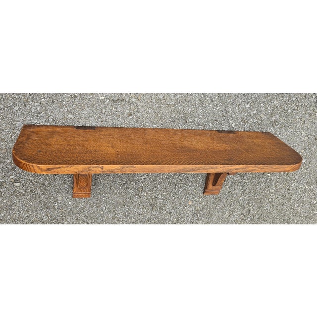 Mid 20th Century Mid Century Arts and Crafts Mission Style Oak Wall Shelf For Sale - Image 5 of 8