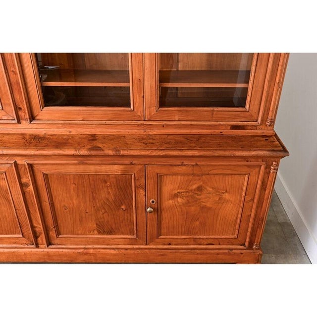 French French 19th Century Pine and Glass Door Bibliotheque For Sale - Image 3 of 13
