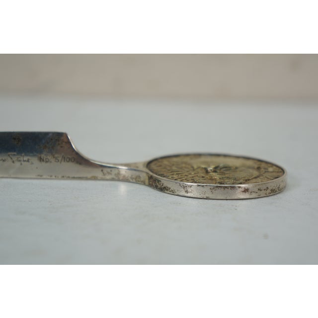 Early 20th Century Garrard London Winston Churchill Sterling Silver Coin Letter Opener Paper Knife For Sale - Image 11 of 12