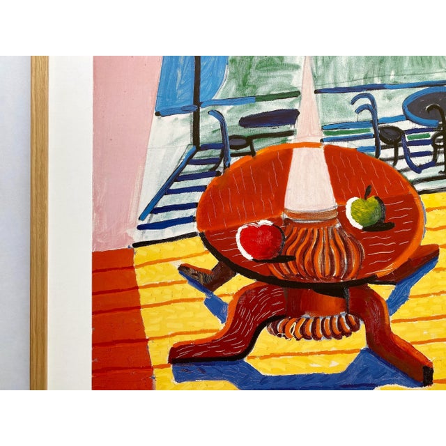 David Hockney Vintage 1994 Lithograph Print Framed Large Pop Art Poster " Christopher & Don's Dining Room I " 1984 For Sale In Kansas City - Image 6 of 16
