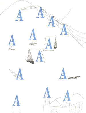 David Hockney, A from Hockneys Alphabet, Lithograph
