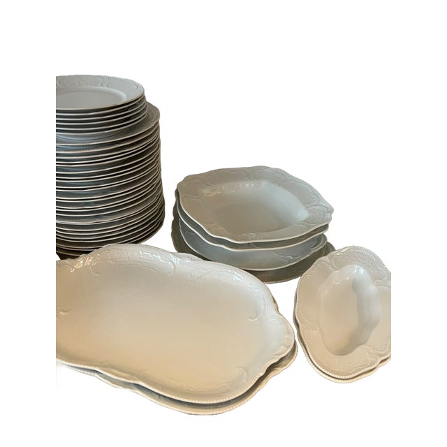 White Sanssouci Dinner Set from Rosenthal, Germany, Set of 113 For Sale - Image 3 of 7