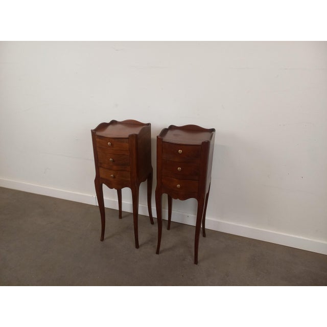 Louis XV Style Bedside Tables, 1950s, Set of 2, in Very Good conditions. Designed 1950 to 1959
