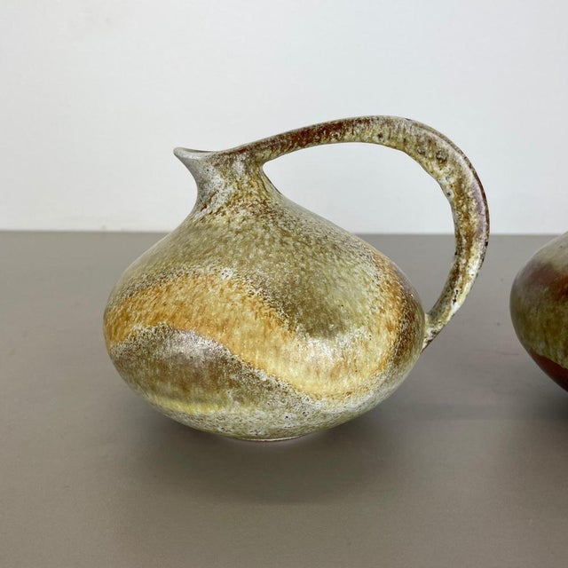 Pottery Vases 313 by Kurt Tschörner for Ruscha, Germany, 1960s, Set of 2 For Sale - Image 4 of 18