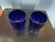1950s Pair of Unusually Large Blue Cobalt Blown Glass Vintage MCM Candle Bobeches For Sale - Image 5 of 6