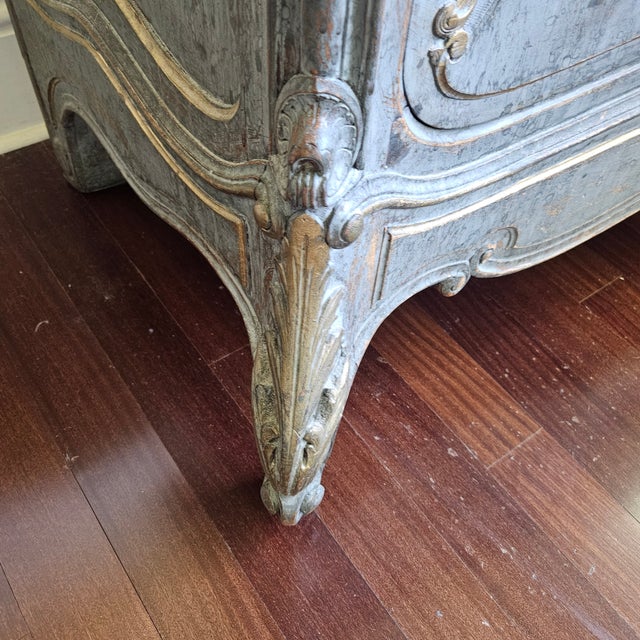 19thC Painted French Three Drawer Chest of Drawers W Fichet a Paris Locks For Sale - Image 12 of 12