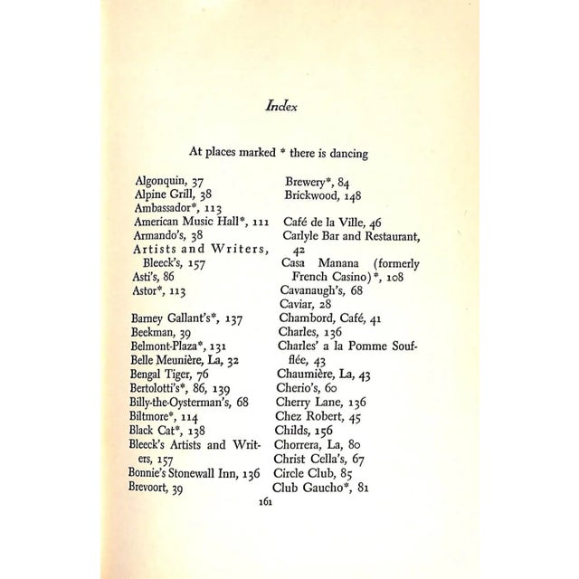 Traditional "Dining, Wining and Dancing in New York" 1938 Middleton, Scudder (Inscribed) For Sale - Image 3 of 8