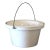 Rare Antique Gebruder Baumann Enameled Steel Slop Bucket W/ Recessed Lid For Sale