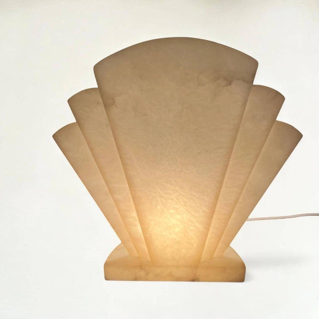 Stone Mid-Century Art Deco Style Lamp in Clear Stone, Italy, 1960s For Sale - Image 7 of 7