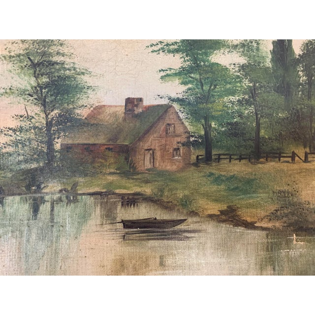 Early 19th Century Dutch Landscape “Cottage Retreat” - Oil on Canvas For Sale In Washington DC - Image 6 of 13